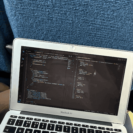 Laptop pictured on a bus