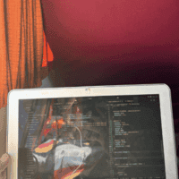 Laptop pictured on a bus