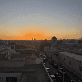 Photo of a rooftop sunset