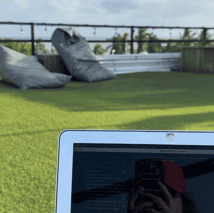 Laptop pictured on a rooftop