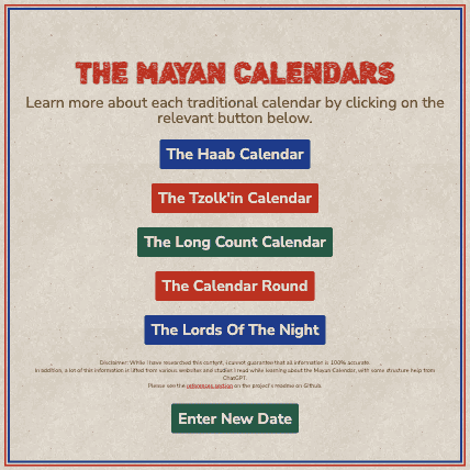 Mayan Calendar Codex learning zone