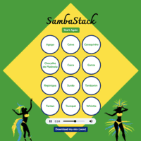 SambaStack app with loaded audio and enabled download button