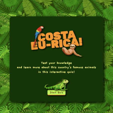 Costa Eu-rica quiz start screen