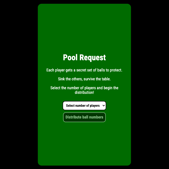 Pool Request app screen