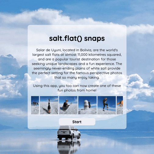 salt.flat() snaps start page